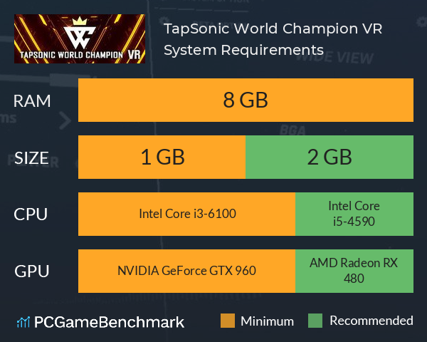 TapSonic World Champion VR System Requirements PC Graph - Can I Run TapSonic World Champion VR