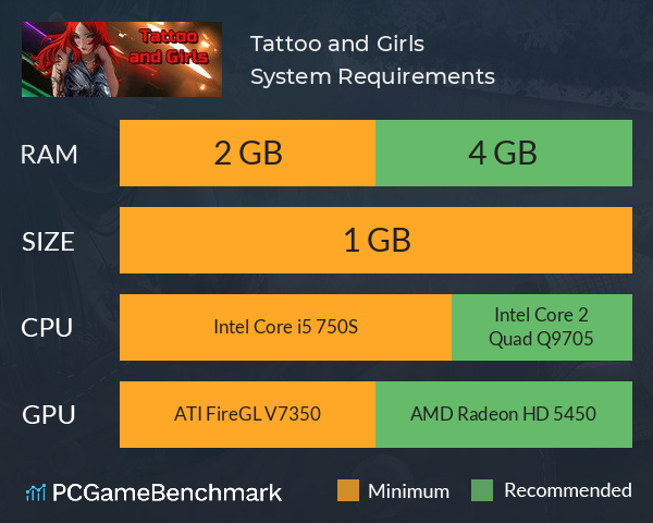 Tattoo and Girls System Requirements PC Graph - Can I Run Tattoo and Girls Tattoo and Girls System Requirements PC Graph - Can I Run Tattoo and Girls