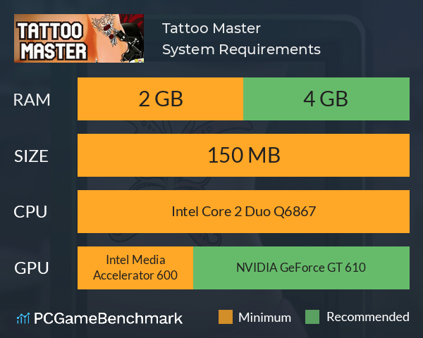 Tattoo Master System Requirements PC Graph - Can I Run Tattoo Master Tattoo Master System Requirements PC Graph - Can I Run Tattoo Master