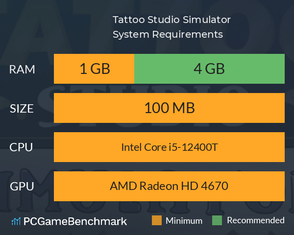 Tattoo Studio Simulator System Requirements PC Graph - Can I Run Tattoo Studio Simulator Tattoo Studio Simulator System Requirements PC Graph - Can I Run Tattoo Studio Simulator