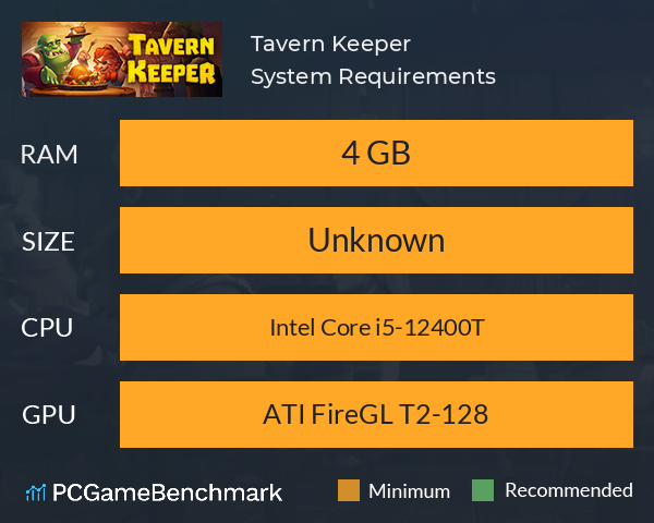 Tavern Keeper ? System Requirements PC Graph - Can I Run Tavern Keeper ? Tavern Keeper ? System Requirements PC Graph - Can I Run Tavern Keeper ?