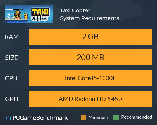 Taxi Copter System Requirements PC Graph - Can I Run Taxi Copter Taxi Copter System Requirements PC Graph - Can I Run Taxi Copter