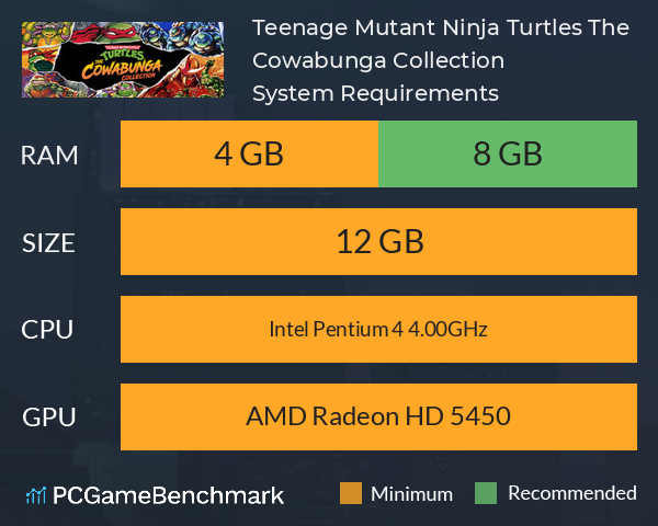 Teenage Mutant Ninja Turtles: The Cowabunga Collection System Requirements PC Graph - Can I Run Teenage Mutant Ninja Turtles: The Cowabunga Collection