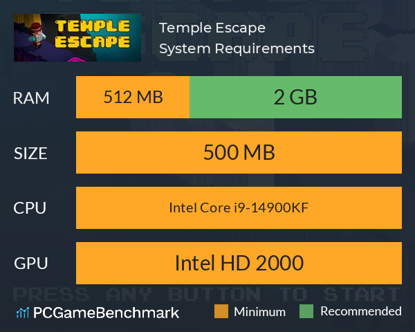 Temple Escape System Requirements PC Graph - Can I Run Temple Escape Temple Escape System Requirements PC Graph - Can I Run Temple Escape