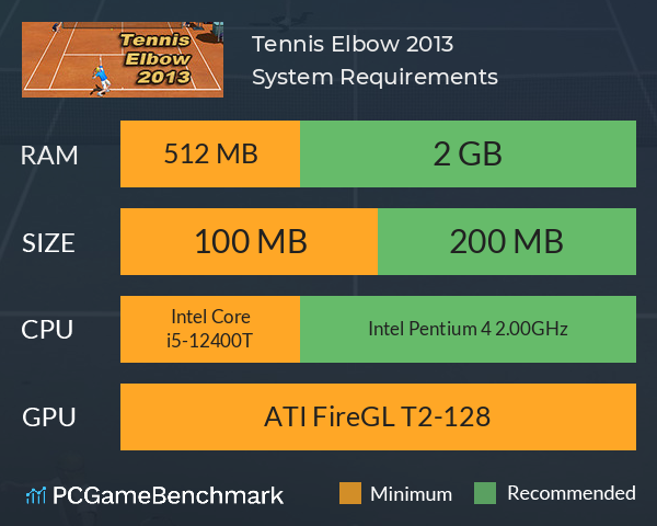 Tennis Elbow 2013 System Requirements PC Graph - Can I Run Tennis Elbow 2013 Tennis Elbow 2013 System Requirements PC Graph - Can I Run Tennis Elbow 2013
