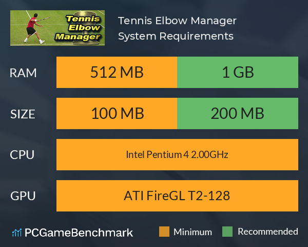 Tennis Elbow Manager System Requirements PC Graph - Can I Run Tennis Elbow Manager