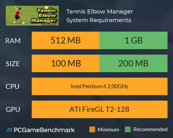 Tennis Elbow Manager System Requirements PC Graph - Can I Run Tennis Elbow Manager Tennis Elbow Manager System Requirements PC Graph - Can I Run Tennis Elbow Manager