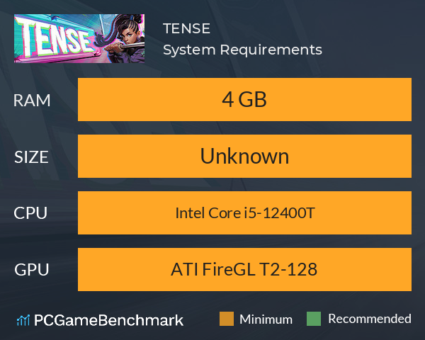 TENSE System Requirements PC Graph - Can I Run TENSE TENSE System Requirements PC Graph - Can I Run TENSE