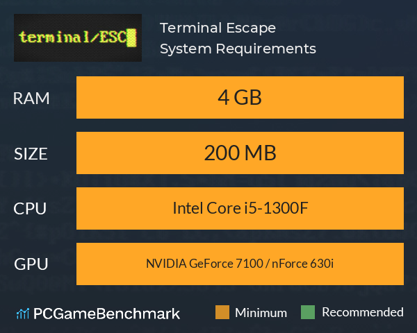Terminal Escape System Requirements PC Graph - Can I Run Terminal Escape