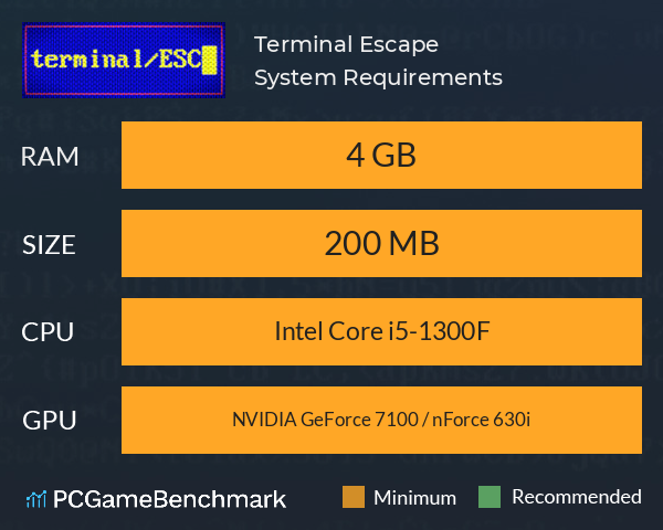 Terminal Escape System Requirements PC Graph - Can I Run Terminal Escape Terminal Escape System Requirements PC Graph - Can I Run Terminal Escape