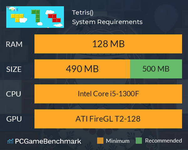 Tetris(俄罗斯方块收纳版) System Requirements PC Graph - Can I Run Tetris(俄罗斯方块收纳版)