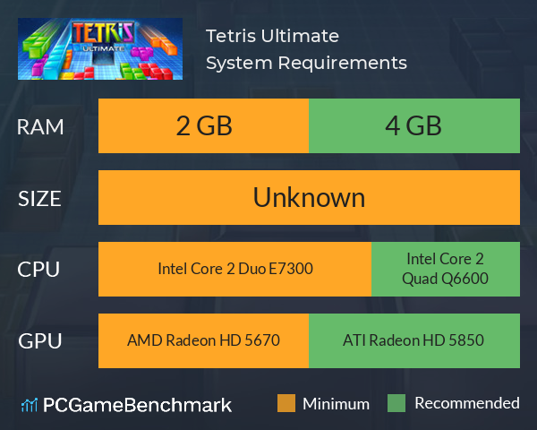 Tetris Ultimate System Requirements PC Graph - Can I Run Tetris Ultimate