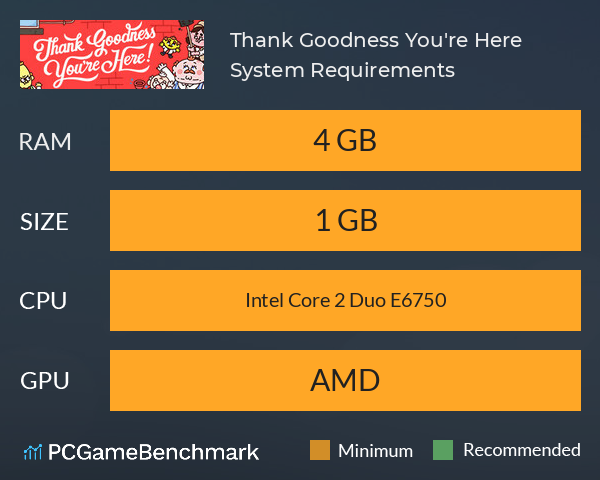 Thank Goodness You're Here! System Requirements PC Graph - Can I Run Thank Goodness You're Here!