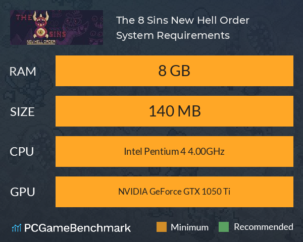 The 8 Sins: New Hell Order System Requirements PC Graph - Can I Run The 8 Sins: New Hell Order
