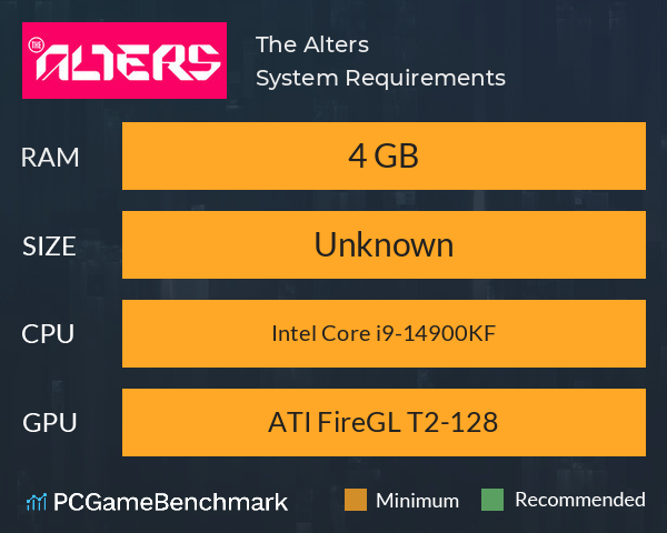 The Alters System Requirements PC Graph - Can I Run The Alters