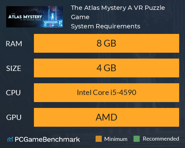 The Atlas Mystery: A VR Puzzle Game System Requirements PC Graph - Can I Run The Atlas Mystery: A VR Puzzle Game