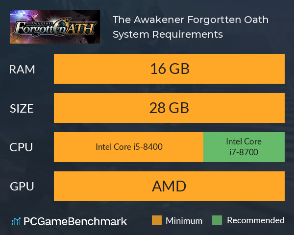 The Awakener: Forgortten Oath System Requirements PC Graph - Can I Run The Awakener: Forgortten Oath