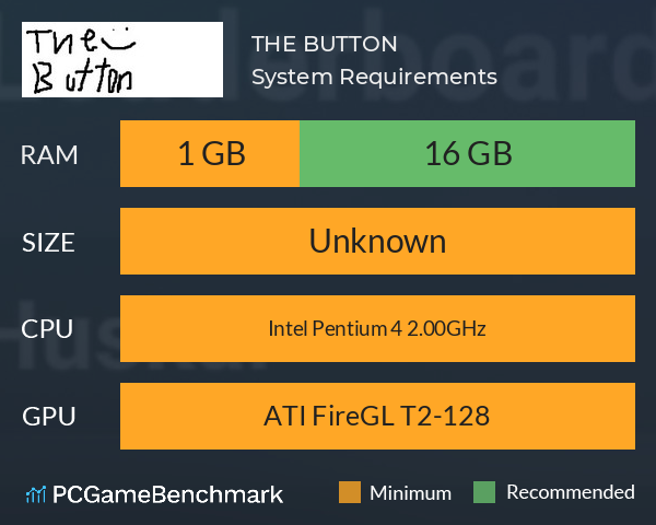 THE BUTTON System Requirements PC Graph - Can I Run THE BUTTON THE BUTTON System Requirements PC Graph - Can I Run THE BUTTON