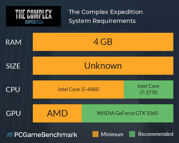 The Complex: Expedition System Requirements PC Graph - Can I Run The Complex: Expedition The Complex: Expedition System Requirements PC Graph - Can I Run The Complex: Expedition