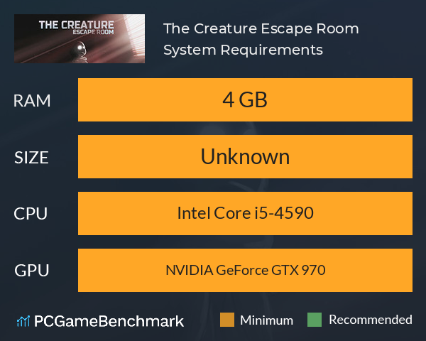 The Creature: Escape Room System Requirements PC Graph - Can I Run The Creature: Escape Room The Creature: Escape Room System Requirements PC Graph - Can I Run The Creature: Escape Room
