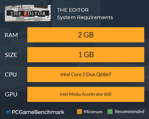 THE EDITOR System Requirements PC Graph - Can I Run THE EDITOR THE EDITOR System Requirements PC Graph - Can I Run THE EDITOR