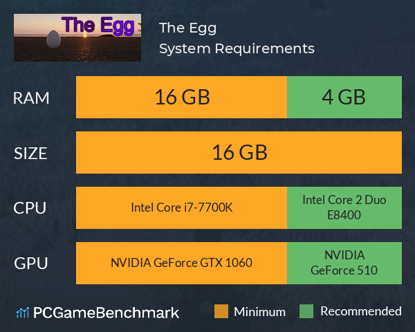 The Egg System Requirements PC Graph - Can I Run The Egg The Egg System Requirements PC Graph - Can I Run The Egg