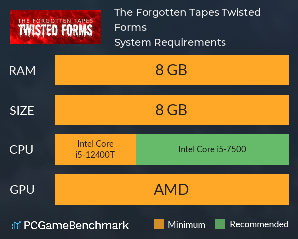 The Forgotten Tapes: Twisted Forms System Requirements PC Graph - Can I Run The Forgotten Tapes: Twisted Forms The Forgotten Tapes: Twisted Forms System Requirements PC Graph - Can I Run The Forgotten Tapes: Twisted Forms