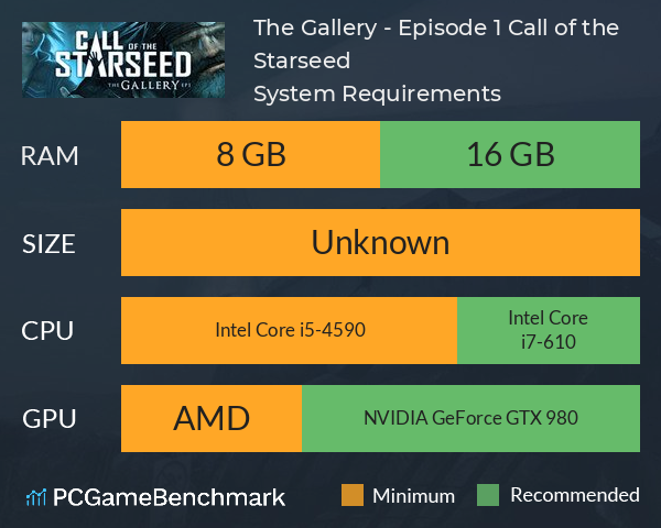 The Gallery - Episode 1: Call of the Starseed System Requirements PC Graph - Can I Run The Gallery - Episode 1: Call of the Starseed The Gallery - Episode 1: Call of the Starseed System Requirements PC Graph - Can I Run The Gallery - Episode 1: Call of the Starseed