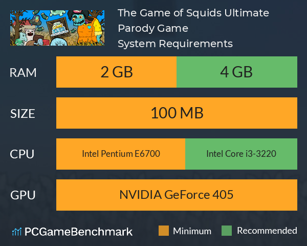 The Game of Squids: Ultimate Parody Game System Requirements PC Graph - Can I Run The Game of Squids: Ultimate Parody Game