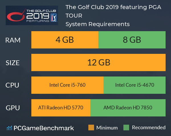 The Golf Club 2019 featuring PGA TOUR System Requirements PC Graph - Can I Run The Golf Club 2019 featuring PGA TOUR