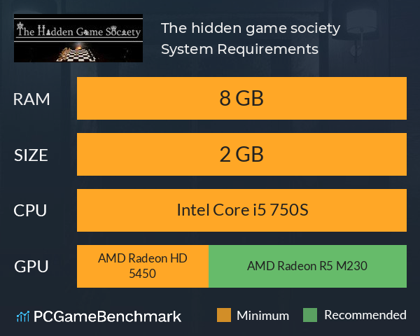 The hidden game society System Requirements PC Graph - Can I Run The hidden game society The hidden game society System Requirements PC Graph - Can I Run The hidden game society
