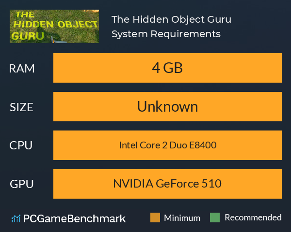 The Hidden Object Guru System Requirements PC Graph - Can I Run The Hidden Object Guru The Hidden Object Guru System Requirements PC Graph - Can I Run The Hidden Object Guru