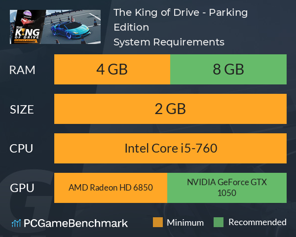 The King of Drive - Parking Edition System Requirements PC Graph - Can I Run The King of Drive - Parking Edition The King of Drive - Parking Edition System Requirements PC Graph - Can I Run The King of Drive - Parking Edition