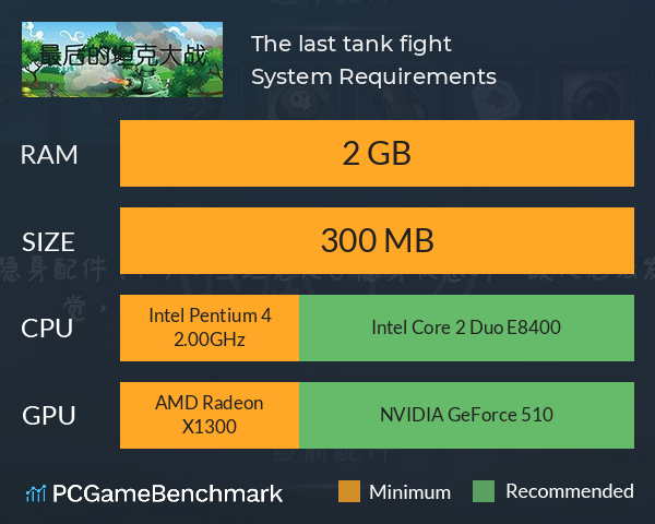 The last tank fight System Requirements PC Graph - Can I Run The last tank fight The last tank fight System Requirements PC Graph - Can I Run The last tank fight