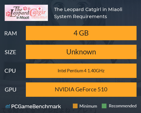 The Leopard Catgirl in Miaoli System Requirements PC Graph - Can I Run The Leopard Catgirl in Miaoli The Leopard Catgirl in Miaoli System Requirements PC Graph - Can I Run The Leopard Catgirl in Miaoli