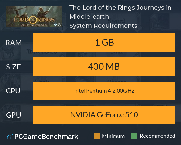 The Lord of the Rings: Journeys in Middle-earth System Requirements PC Graph - Can I Run The Lord of the Rings: Journeys in Middle-earth The Lord of the Rings: Journeys in Middle-earth System Requirements PC Graph - Can I Run The Lord of the Rings: Journeys in Middle-earth