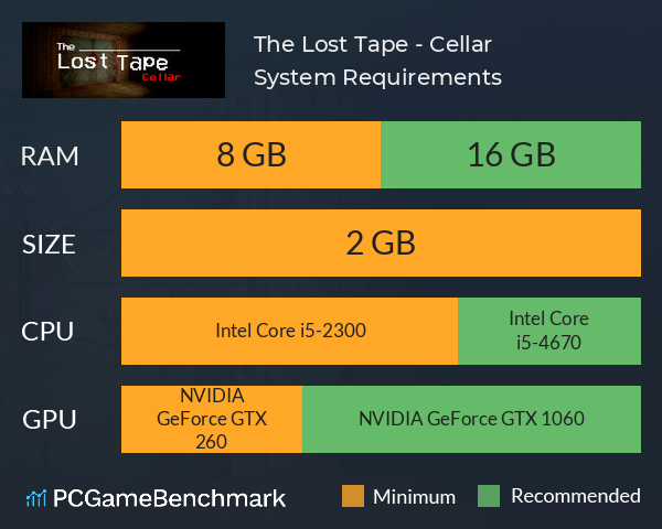 The Lost Tape - Cellar System Requirements PC Graph - Can I Run The Lost Tape - Cellar The Lost Tape - Cellar System Requirements PC Graph - Can I Run The Lost Tape - Cellar