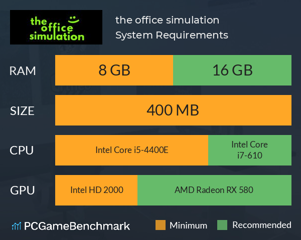 the office simulation System Requirements PC Graph - Can I Run the office simulation