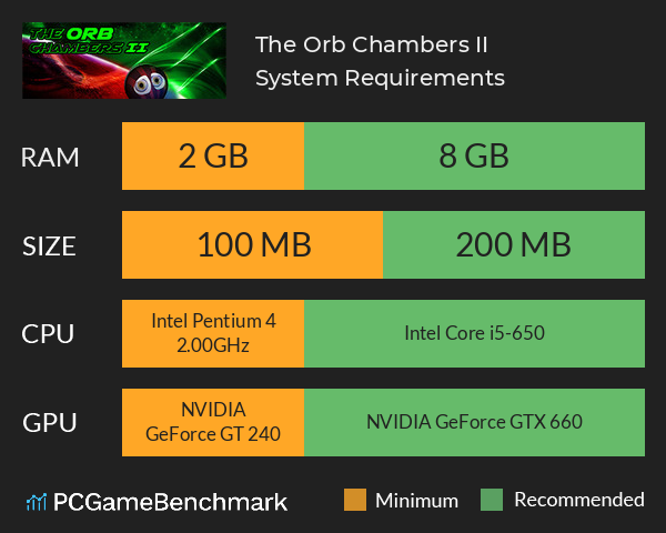 The Orb Chambers II System Requirements PC Graph - Can I Run The Orb Chambers II The Orb Chambers II System Requirements PC Graph - Can I Run The Orb Chambers II