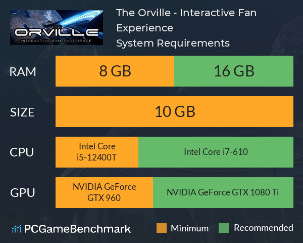 The Orville - Interactive Fan Experience System Requirements PC Graph - Can I Run The Orville - Interactive Fan Experience