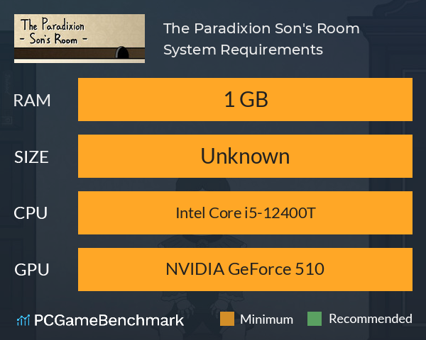 The Paradixion: Son's Room System Requirements PC Graph - Can I Run The Paradixion: Son's Room The Paradixion: Son's Room System Requirements PC Graph - Can I Run The Paradixion: Son's Room
