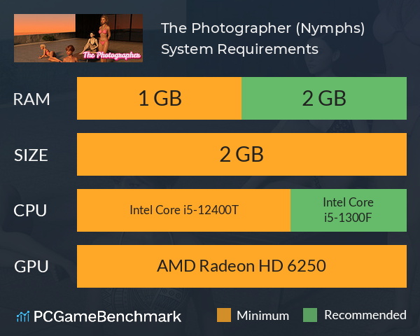 The Photographer (Nymphs) System Requirements PC Graph - Can I Run The Photographer (Nymphs) The Photographer (Nymphs) System Requirements PC Graph - Can I Run The Photographer (Nymphs)