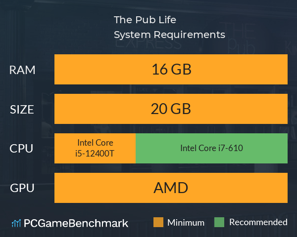 The Pub Life System Requirements PC Graph - Can I Run The Pub Life The Pub Life System Requirements PC Graph - Can I Run The Pub Life