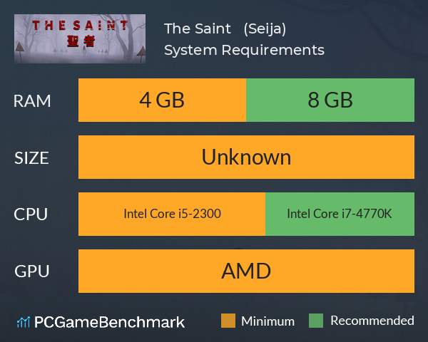 The Saint | 聖者 (Seija) System Requirements PC Graph - Can I Run The Saint | 聖者 (Seija) The Saint | 聖者 (Seija) System Requirements PC Graph - Can I Run The Saint | 聖者 (Seija)
