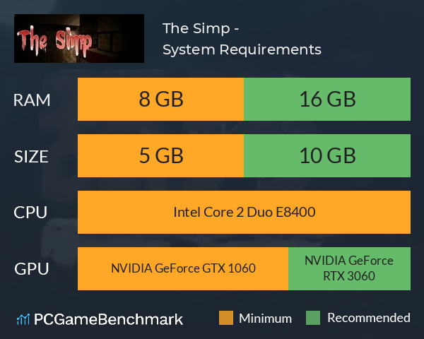 The Simp - 舔狗 System Requirements PC Graph - Can I Run The Simp - 舔狗 The Simp - 舔狗 System Requirements PC Graph - Can I Run The Simp - 舔狗