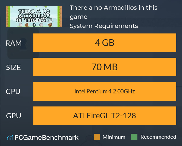 There a no Armadillos in this game System Requirements PC Graph - Can I Run There a no Armadillos in this game There a no Armadillos in this game System Requirements PC Graph - Can I Run There a no Armadillos in this game