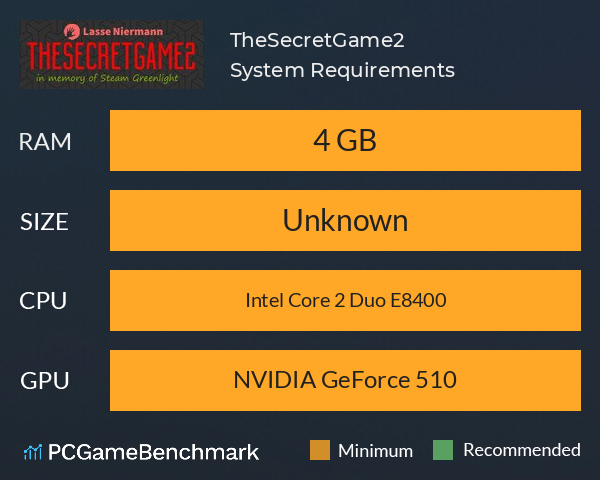TheSecretGame2 System Requirements PC Graph - Can I Run TheSecretGame2 TheSecretGame2 System Requirements PC Graph - Can I Run TheSecretGame2