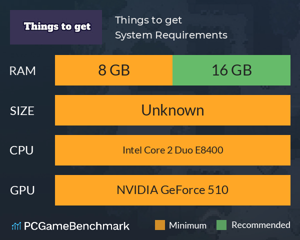 Things to get System Requirements PC Graph - Can I Run Things to get Things to get System Requirements PC Graph - Can I Run Things to get