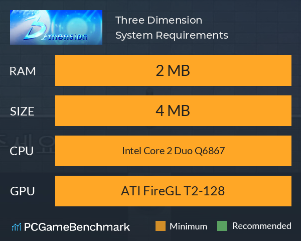 Three Dimension System Requirements PC Graph - Can I Run Three Dimension Three Dimension System Requirements PC Graph - Can I Run Three Dimension