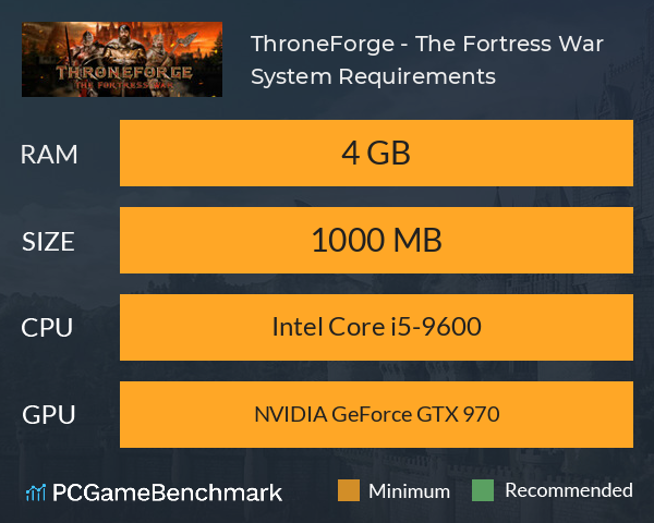 ThroneForge - The Fortress War System Requirements PC Graph - Can I Run ThroneForge - The Fortress War ThroneForge - The Fortress War System Requirements PC Graph - Can I Run ThroneForge - The Fortress War